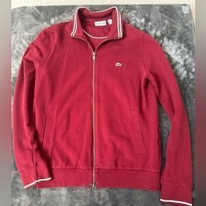 Lacoste sweatshirt men’s maroon full zip